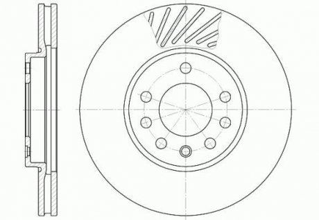 Гальмівний диск перед. Opel Astra G, H/Zafira 98- (вент.) (280x25) WOKING D658410