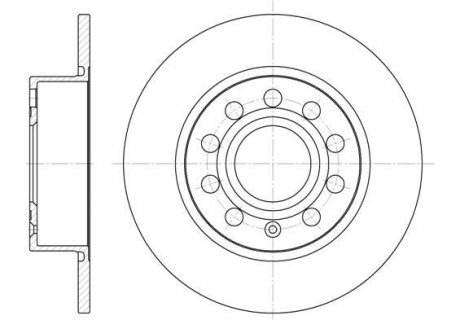 Гальмівний диск задн. A3/Altea/Beetle/Bora/Caddy (04-21) WOKING D6649.00