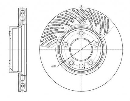 Диск тормозной передний левый (Remsa) Porsche Cayenne I / VW Touareg I II (D6773.10) WOKING D677310