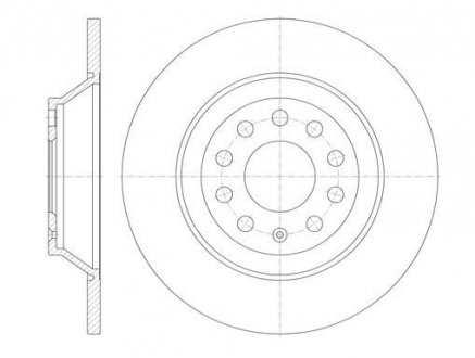 Гальмівний диск задн. A6 (04-11) WOKING D6969.00