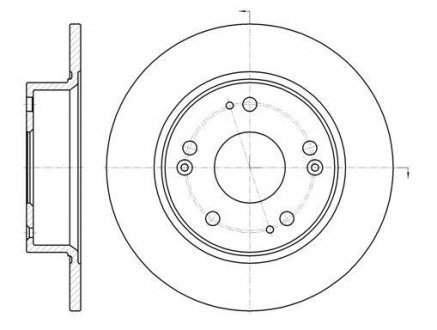 Гальмівний диск зад. Honda Accord 04-08 (260x10) WOKING D6984.00