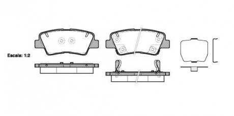 Колодки тормозные диск. задн. (Remsa) Hyundai Grandeur 2.4 11-,Hyundai Grandeur 3.0 11- WOKING P12623.02