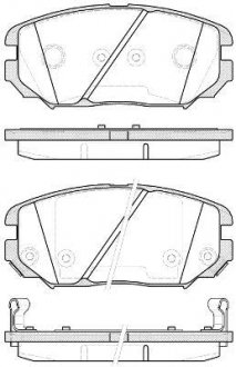 Колодки тормозные диск. перед. (Remsa) Hyundai Tucson 2.0 04-10,Hyundai Tucson 2.7 04-10 WOKING P13043.12