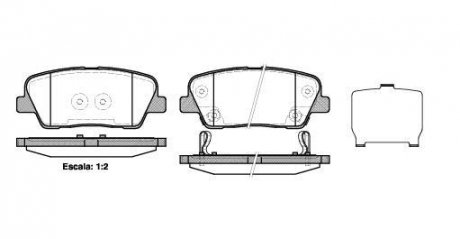 Колодки тормозные диск. задн. (Remsa) Hyundai Equus centennial 4.6 09-,Hyundai Genesis 2.0 08- WOKING P13743.02