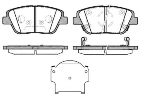 Гальмівні колодки пер. HYUNDAI SONATA V (NF) /KIA OPTIMA 2.0 12- WOKING P1523302