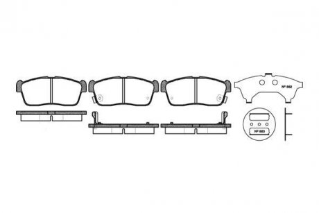 Гальмівні колодки передні Chevrolet Cruze /Subaru Justy /Suzuki Ignis /Nissan Pixo 1.0-2.5 00- WOKING P6243.02