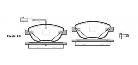 Гальмівні колодки перед. Doblo 10- (137x57.4x19) WOKING P9593.12