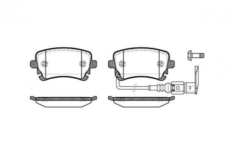 Колодки тормозные диск. задн. (Remsa) Vw Multivan v 1.9 03-,Vw Multivan v 2.0 03- (P9973.11) WOKING P997311