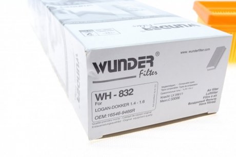 Фільтр повітряний Renault Logan 04- WUNDER FILTER WH 832