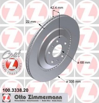 Диск тормозной ZIMMERMANN 100333820 (фото 1)