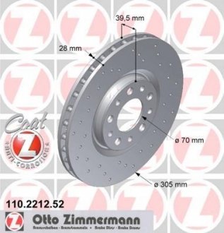 Диск гальмівний ZIMMERMANN 110221252