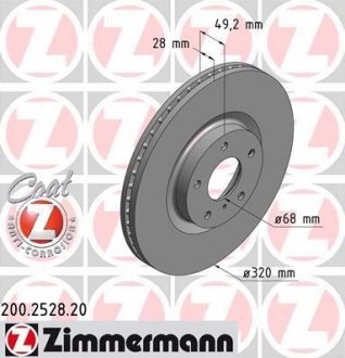 Диск гальмівний ZIMMERMANN 200.2528.20