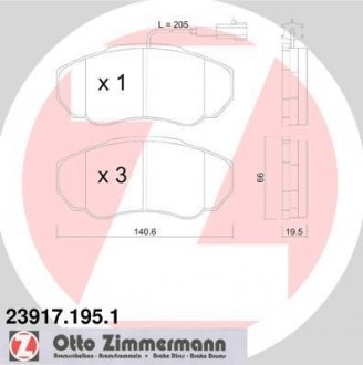 Комплект гальмівних колодок ZIMMERMANN 23917.195.1