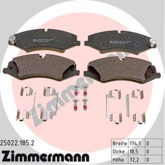 Колодки гальмівні (передні) Land Rover Discovery IV/V/Range Rover 2.0-5.0 4x4 09- (TRW) (з аксес.) ZIMMERMANN 25022.185.2