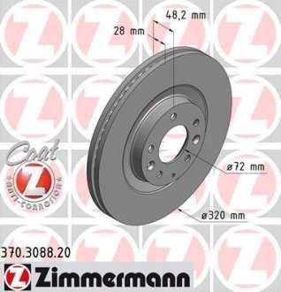 Диск гальмівний ZIMMERMANN 370.3088.20