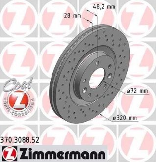 Диск гальмівний ZIMMERMANN 370.3088.52