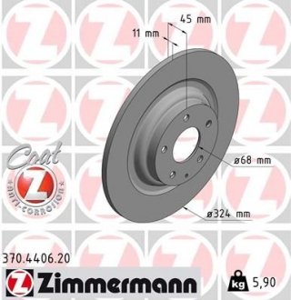 Диск гальмівний ZIMMERMANN 370440620