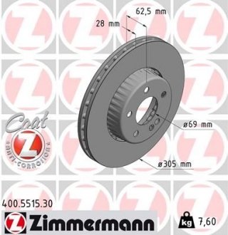 Диск тормозной ZIMMERMANN 400551530