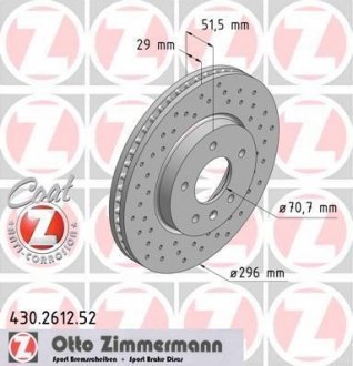 Диск гальмівний ZIMMERMANN 430.2612.52