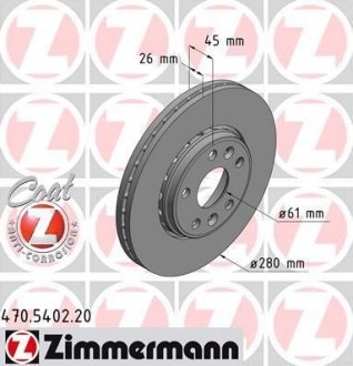 Диск гальмівний ZIMMERMANN 470.5402.20