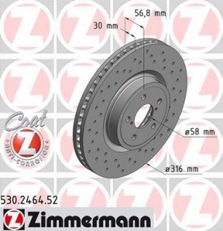 Диск гальмівний ZIMMERMANN 530.2464.52