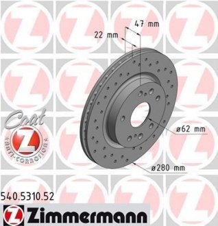 Диск гальмівний ZIMMERMANN 540.5310.52