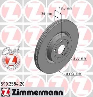 Диск гальмівний ZIMMERMANN 590.2584.20