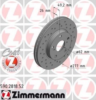 Диск гальмівний ZIMMERMANN 590.2818.52