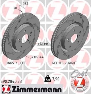 Диск гальмівний BLACK Z ZIMMERMANN 590.2840.53