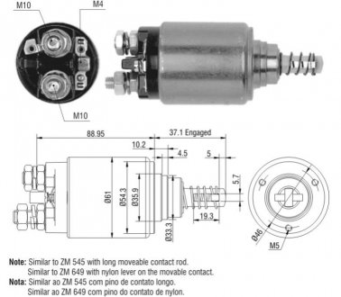 Втягуюче реле стартера ZM ZM1545