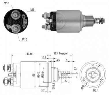 Втягуюче реле стартера ZM ZM1653