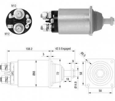 Втягуюче реле стартера ZM ZM1833