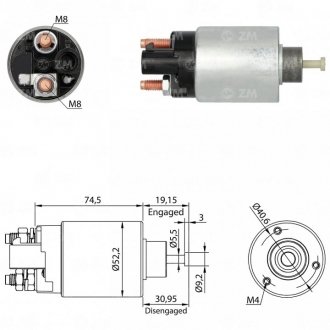 Втягуюче реле стартера ZM ZM1866