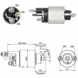 Втягуюче реле стартера ZM ZM2708
