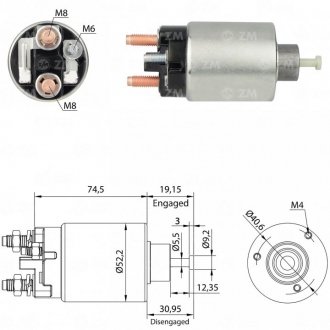 Втягуюче реле стартера ZM ZM2860