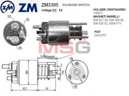 Втягуюче реле стартера ZM ZM3395