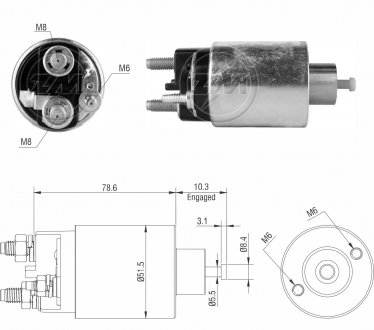 Втягуюче реле стартера ZM ZM3795