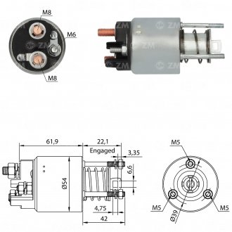 Втягуюче реле стартера ZM ZM395