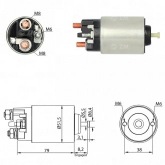 Втягуюче реле стартера ZM ZM3993
