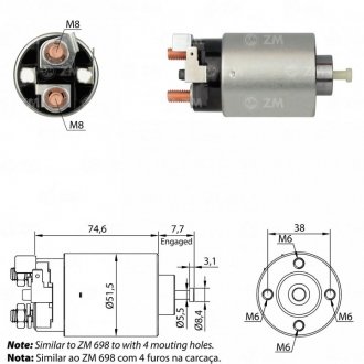 Втягуюче реле стартера ZM ZM4698