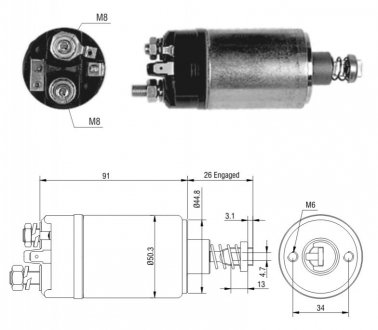 Втягуюче реле стартера ZM ZM527