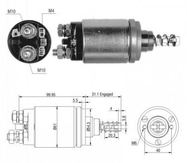 Втягуюче реле стартера ZM ZM542