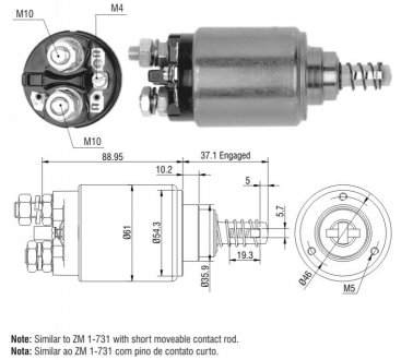 Втягуюче реле стартера ZM ZM543