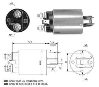 Втягуюче реле стартера ZM ZM581