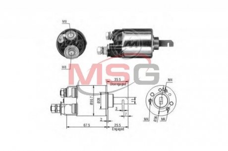 Втягуюче реле стартера ZM ZM602