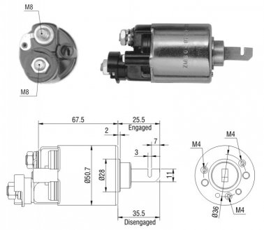 Втягуюче реле стартера ZM ZM604