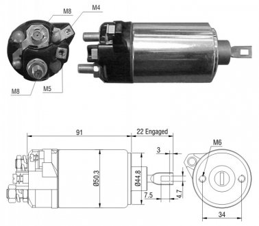 Втягуюче реле стартера ZM ZM625
