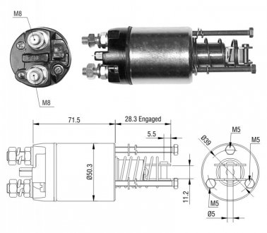 Втягуюче реле стартера ZM ZM6651