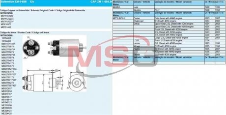 Втягуюче реле стартера ZM ZM6698