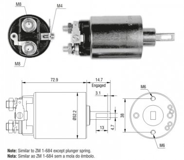Втягуюче реле стартера ZM ZM684
